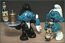 Waiter With Guiness Bottle & Drinking Guiness Smurf